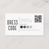 モダンなブラックタイ任意の結婚式の色QR エンクロージャーカード (正面)