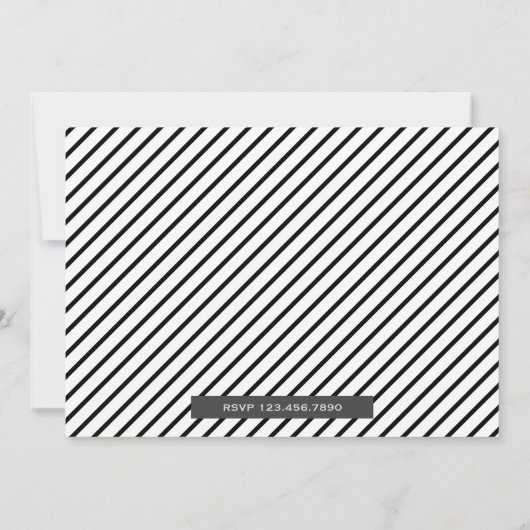 モダンなブラックタキシード stag バチェラーパーティー招待状 招待状 (裏面)