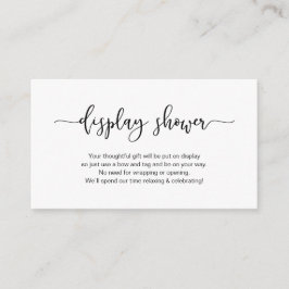 モダンなブラックミニマルフォント、ディスプレイシャワー エンクロージャーカード