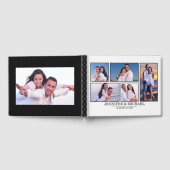 モダンなブラック＆ホワイトのインスタグラム写真コラージュ結婚式 ゲストブック (全面)