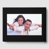 モダンなブラック＆ホワイトのインスタグラム写真コラージュ結婚式 ゲストブック (裏面)