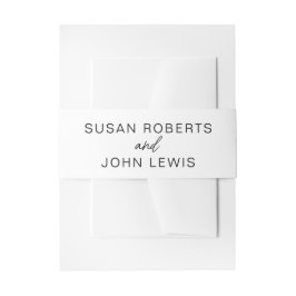 モダンなブラック＆ホワイトのウェディング ベリーバンド 招待状ベリーバンド