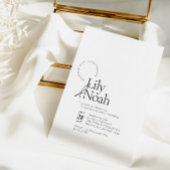 モダンなブラック＆ホワイトのオールインワン結婚式 招待状