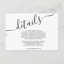 モダンなブラック＆ホワイトのカジュアルタイポグラフィーのおしゃれなディテール エンクロージャーカード