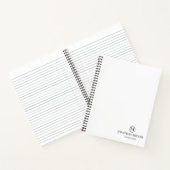 モダンなブラック＆ホワイトのカスタマイズイニシャル ノートブック (内部)