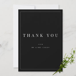 モダンなブラック＆ホワイトのカスタマイズ感謝カード サンキューカード