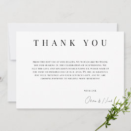 モダンなブラック＆ホワイトのカスタマイズ感謝カード サンキューカード