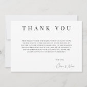 モダンなブラック＆ホワイトのカスタマイズ感謝カード サンキューカード (正面)