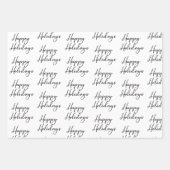 モダンなブラック＆ホワイトのクリスマス名言 ラッピングペーパーシート (正面)