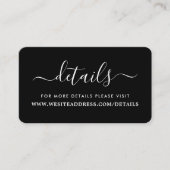 モダンなブラック&ホワイトのシンプルなスクリプト詳細 エンクロージャーカード (正面)