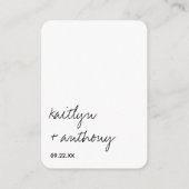 モダンなブラック&ホワイトのスクリプト ミニマル ウェディング エンクロージャーカード (裏面)