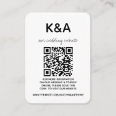 モダンなブラック&ホワイトのスクリプト ミニマル ウェディング エンクロージャーカード (正面)