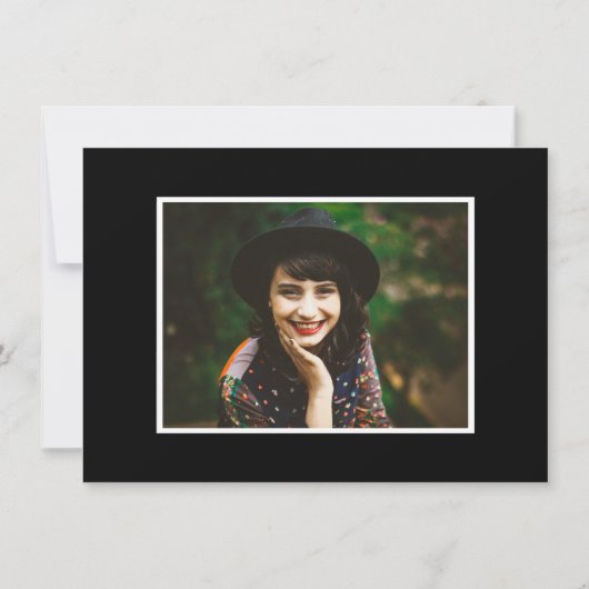 モダンなブラック&ホワイトのバット・ミツバ祭り パーティー招待状 招待状 (裏面)