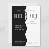 モダンなブラック＆ホワイトのパーティー招待状 招待状 (正面)