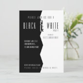 モダンなブラック＆ホワイトのパーティー招待状 招待状 (スタンド正面)
