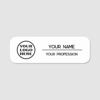 モダンなブラック&ホワイトのプロフェッショナルネームタグロゴ 名札