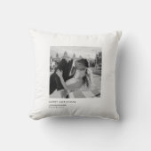 モダンなブラック＆ホワイトの写真を使ったクリスマスギフト クッション (正面)