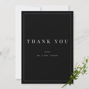 モダンなブラック＆ホワイトの感謝カードをカスタマイズ サンキューカード