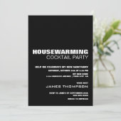 モダンなブラック＆ホワイトの新築祝いカクテルパーティー 招待状 (スタンド正面)
