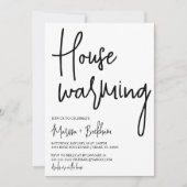 モダンなブラック＆ホワイトの新築祝い招待状 招待状 (正面)