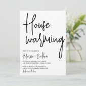 モダンなブラック＆ホワイトの新築祝い招待状 招待状 (スタンド正面)