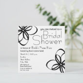 モダンなブラック&ホワイトの結婚前お祝い招待状 招待状 (スタンド正面)