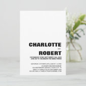 モダンなブラック&ホワイトの結婚式の披露宴 招待状 (スタンド正面)