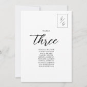 モダンなブラック＆ホワイトの結婚式着席表 (裏面)