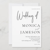 モダンなブラック&ホワイトの結婚式3 招待状 (正面)