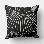 モダンなブラック＆ホワイトの貝殻スロークッション クッション (裏面)