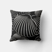 モダンなブラック＆ホワイトの貝殻スロークッション クッション (裏面)