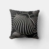 モダンなブラック＆ホワイトの貝殻スロークッション クッション (正面)