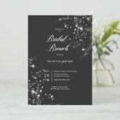 モダンなブラック＆ホワイトの輝くダイヤモンド ブライダル ブランシュ 招待状 (スタンド正面)