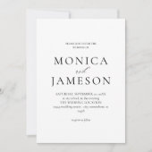 モダンなブラック＆ホワイト2ページのウェディング招待状 招待状 (正面)