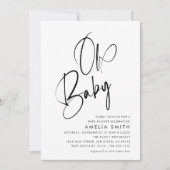 モダンなブラック＆ホワイト おめでとう 招待状 (正面)