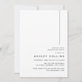 モダンなブラック＆ホワイト アーチ写真 卒業パーティー 招待状 (裏面)