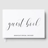 モダンなブラック＆ホワイト タイポグラフィ ブライダルシャワー ゲストブック (正面)