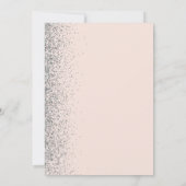 モダンなブラッシュピンク シルバーグリッターエッジ ウェディング 招待状 (裏面)