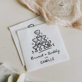 モダンなブランチとバブル ブライズシャワー スタンダードカクテルナプキン