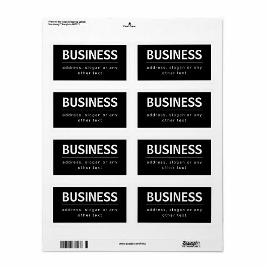 モダンなブランドまたはビジネス名 | 黒と白 ラベル (フルシート)