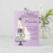 モダンなブルネットの   花嫁のブライダルシャワーの招待状 招待状 (スタンド正面)