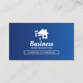 モダンなブルーのホームリノベーション請負業者改装業者 名刺 (裏面)