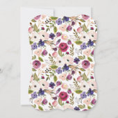 モダンなブループラムの花のベイビーシャワー招待状 招待状 (裏面)