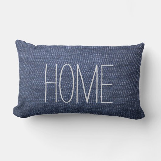 モダンなブルー・ジーンズのデニムのカスタムな家の原稿 ランバークッション (正面)