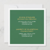 モダンなブロック大学卒業の発表 案内状 (裏面)