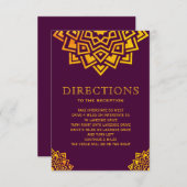 モダンなプラムゴールドマンダラ インドの方向 招待状 (正面/裏面)
