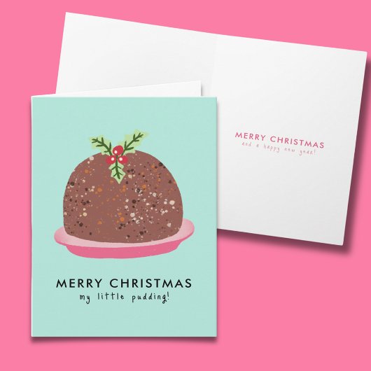 モダンなプリンイラストのメリークリスマス サンキューカード