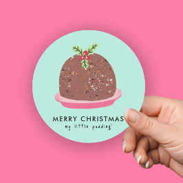 モダンなプリンイラストのメリークリスマス ラウンドシール