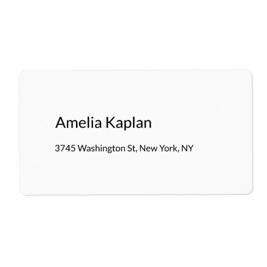 モダンなプレーンな白のミニマルプロフェッショナルシンプル ラベル (正面)
