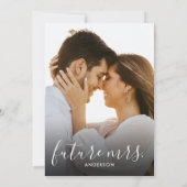 モダンなプレーン ダークグレー フォト ブライダルシャワー 招待状 (裏面)